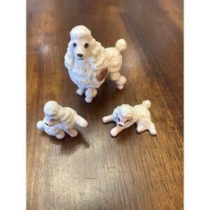 Vintage bone China white poodle lot of 3